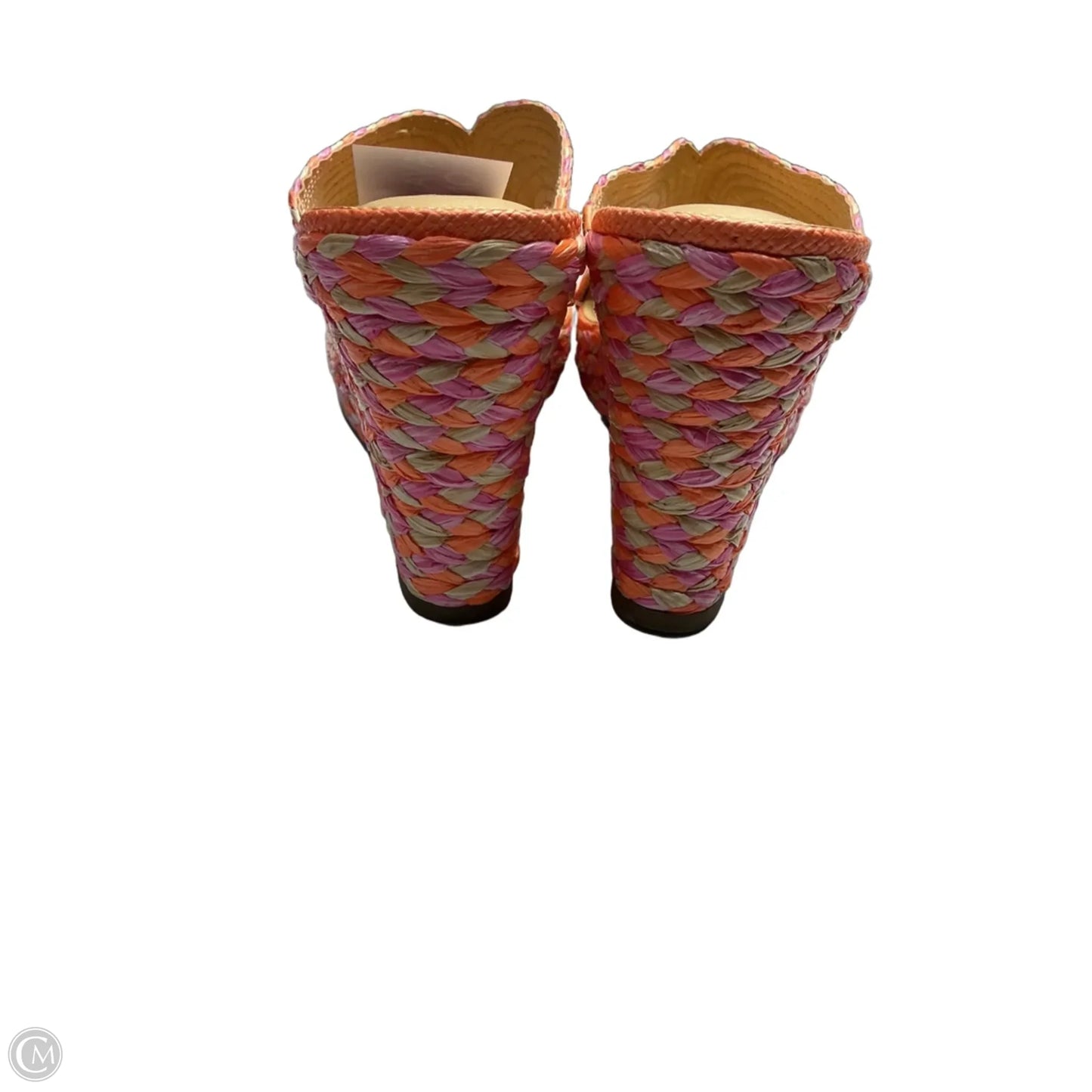 Sandals Heels Wedge By Marc Fisher In Orange & Pink, Size: 9.5