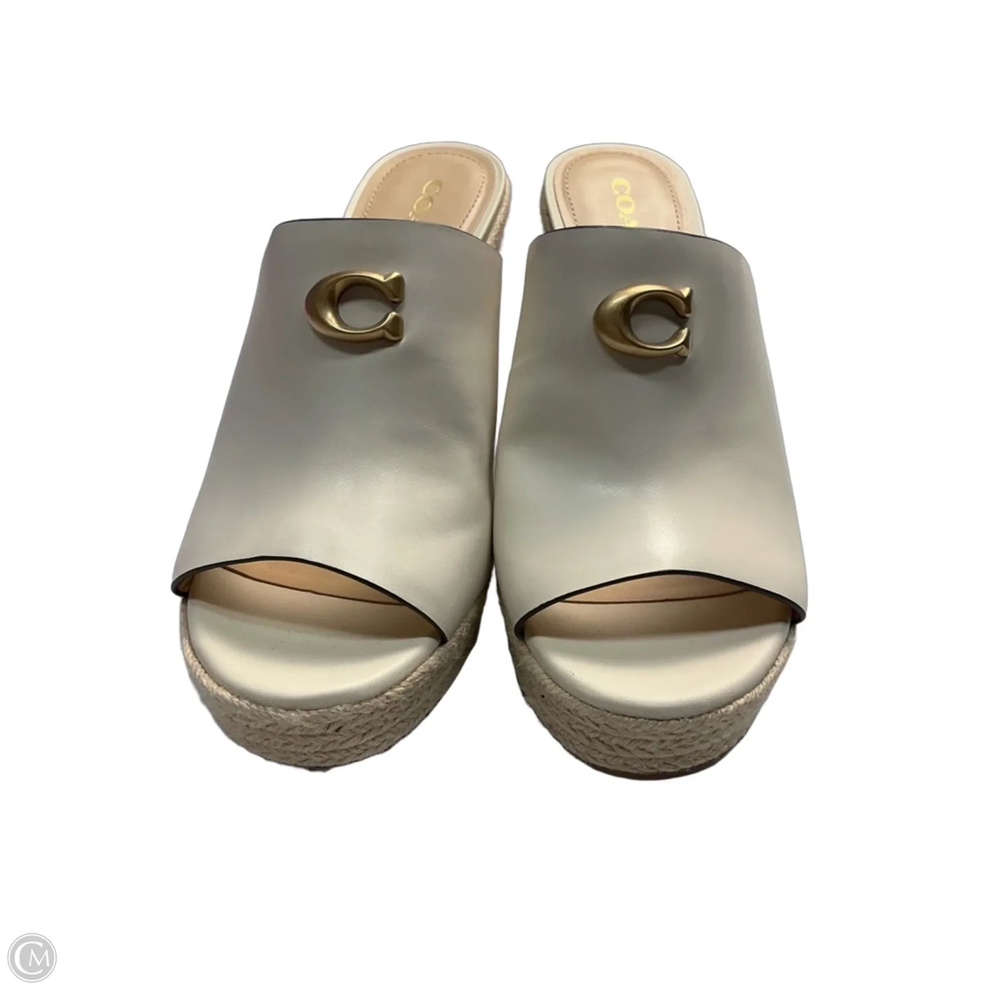 Sandals Designer By Coach In Cream, Size: 9