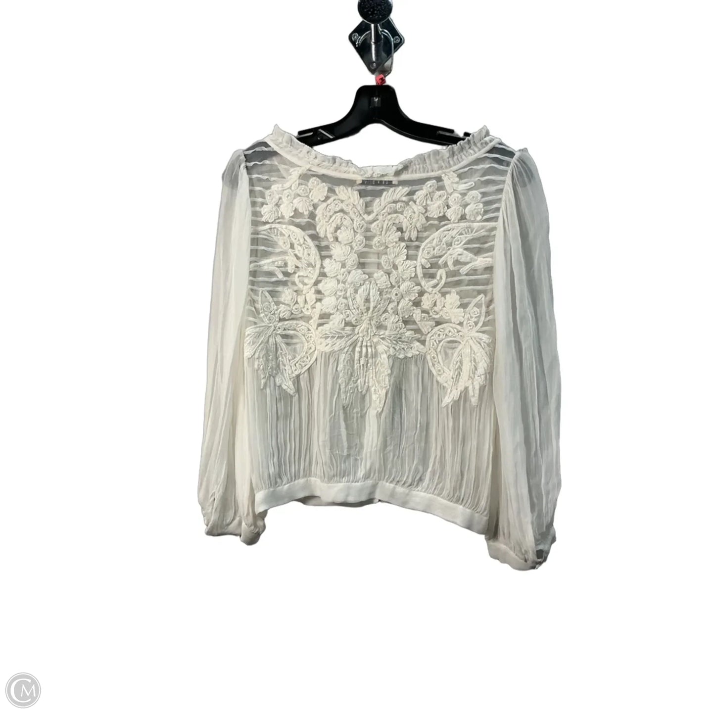Top Long Sleeve By Alice + Olivia In White, Size: M