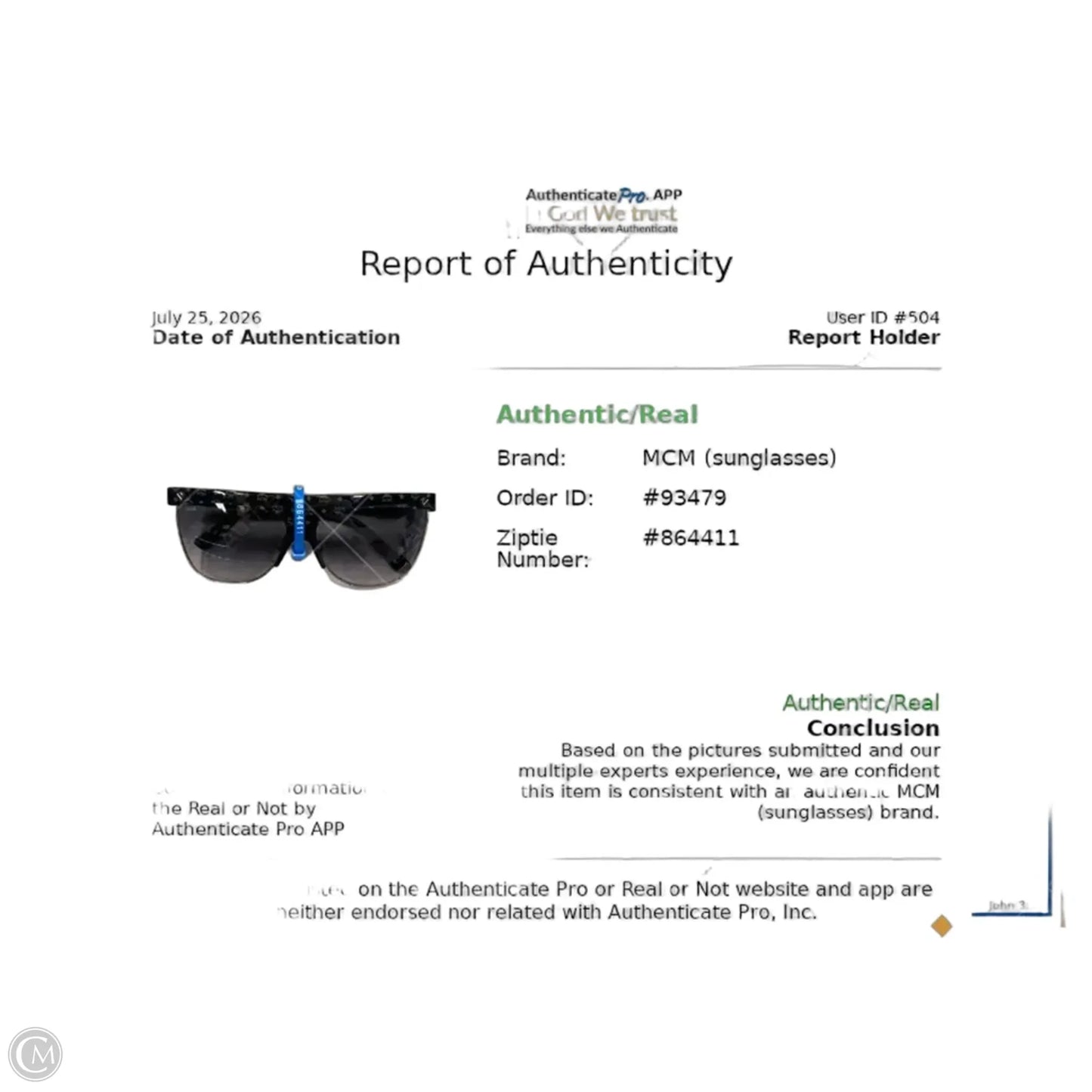 Sunglasses Luxury Designer By Mcm, Size: