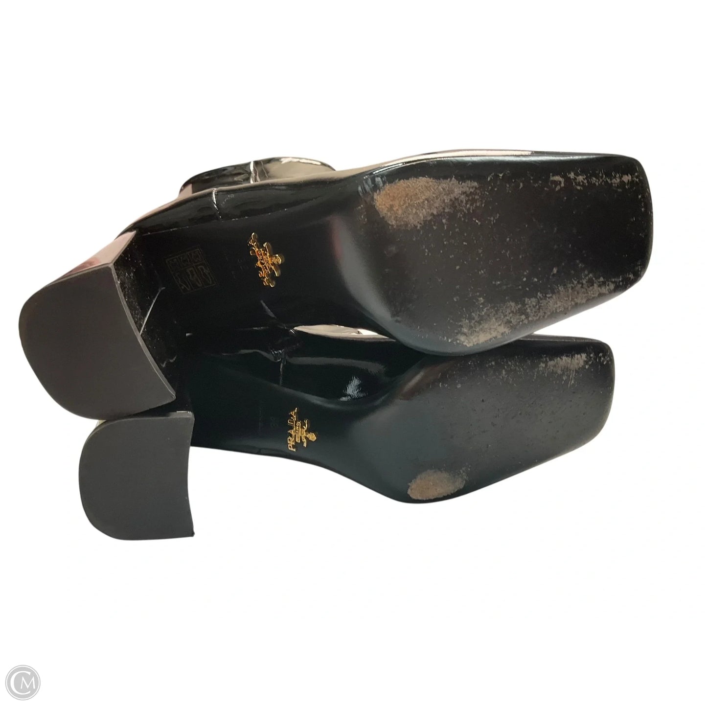 Boots Luxury Designer By Prada In Black, Size: 8