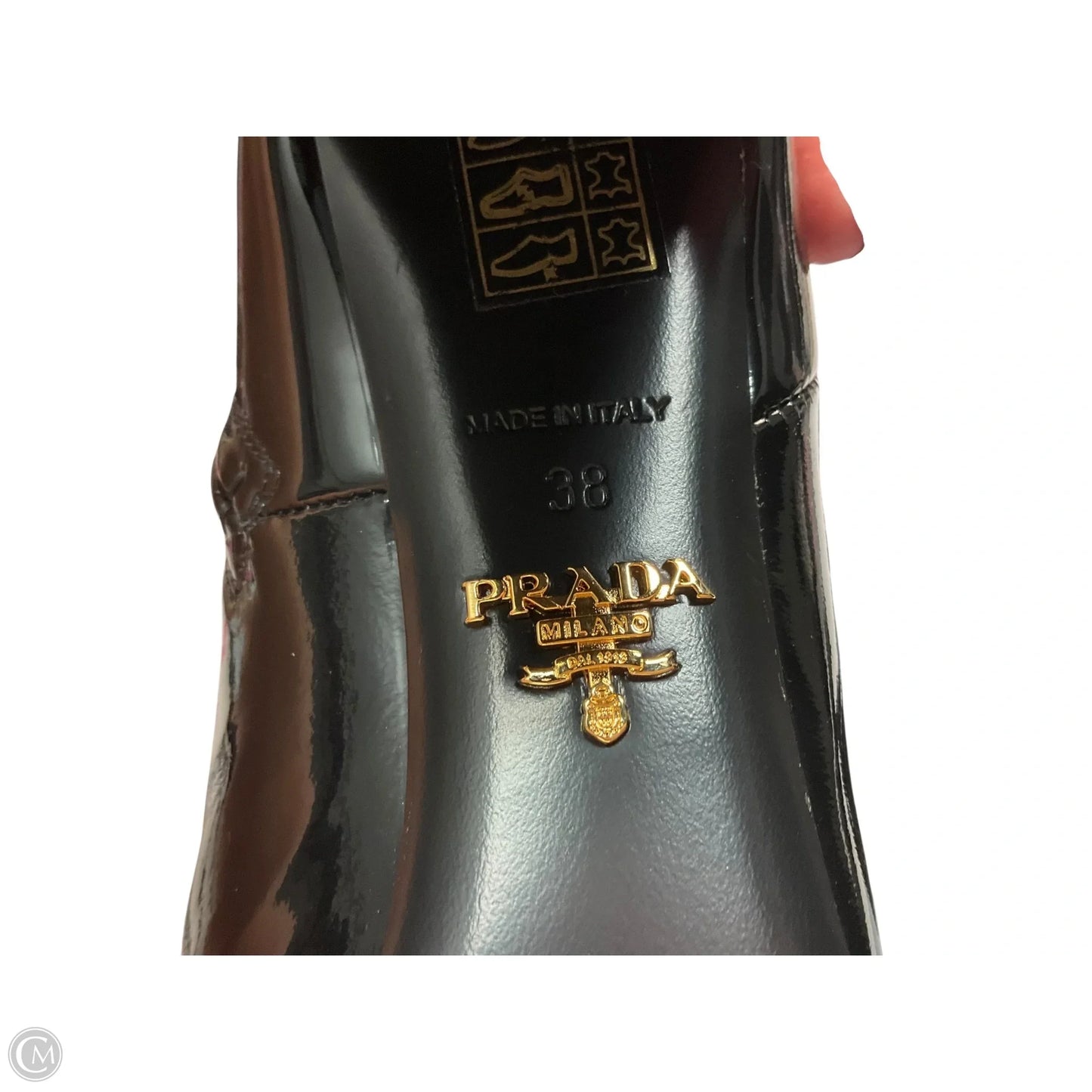 Boots Luxury Designer By Prada In Black, Size: 8