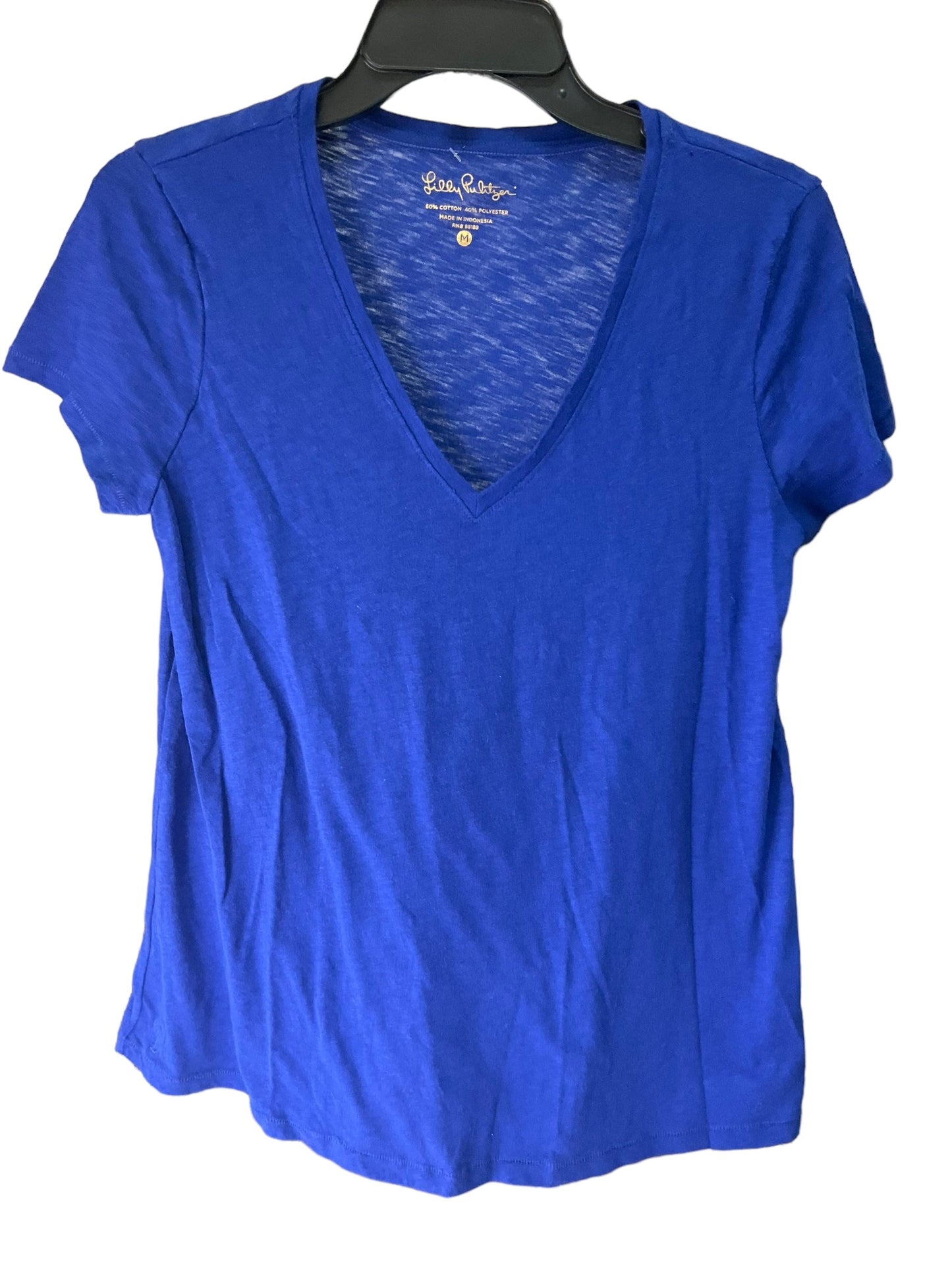 Royal Blue Top Short Sleeve Designer Lilly Pulitzer, Size M