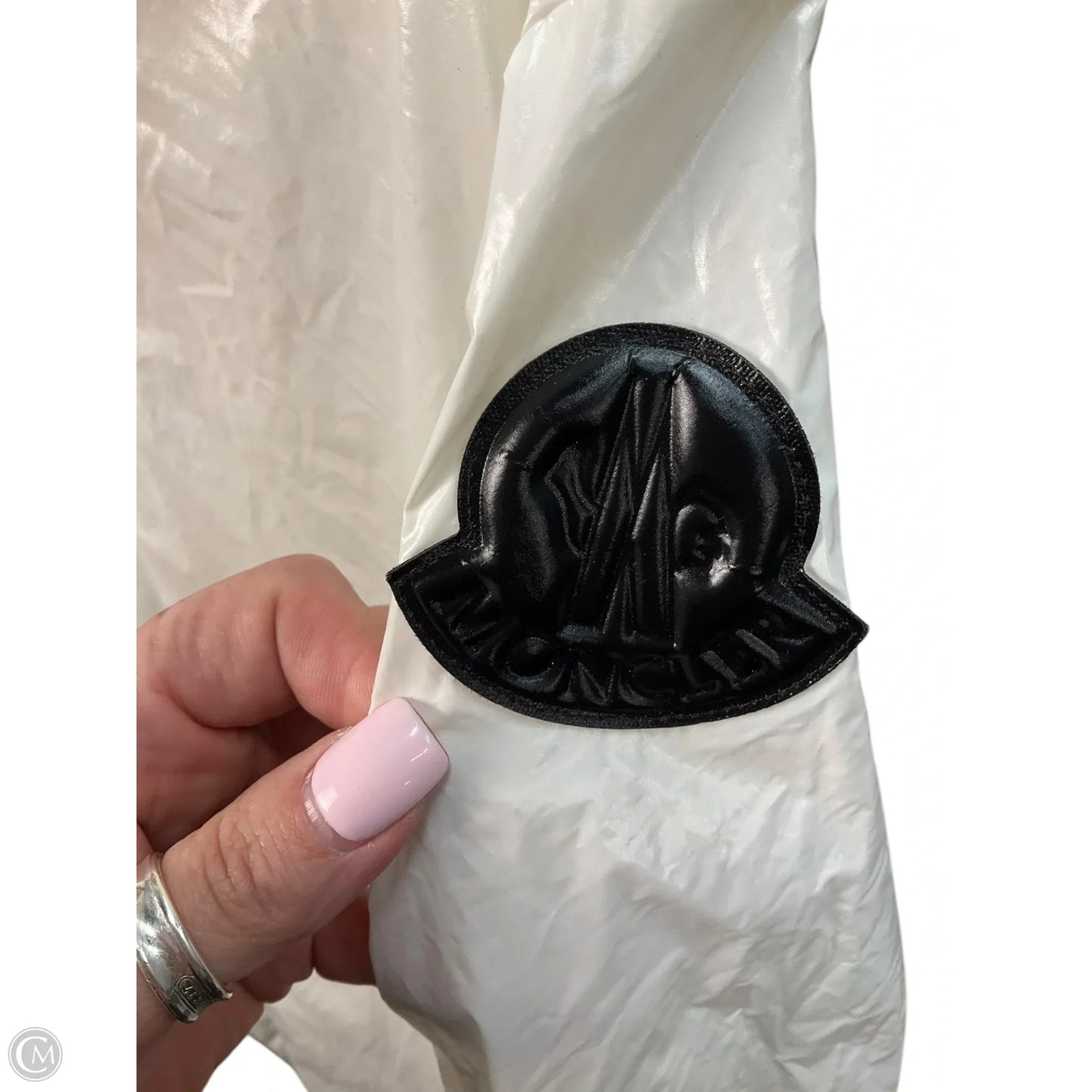 Jacket Luxury Designer By Moncler In White, Size: S