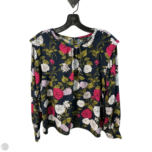Top Long Sleeve By Loft In Floral Print, Size: L
