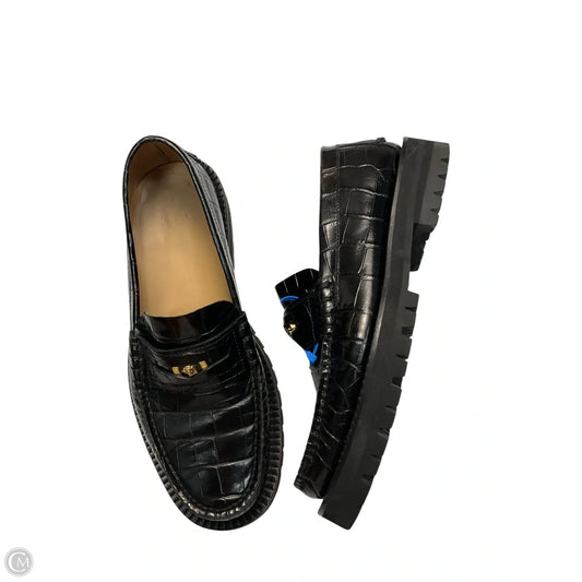 Shoes Luxury Designer By Versace In Black, Size: 8.5