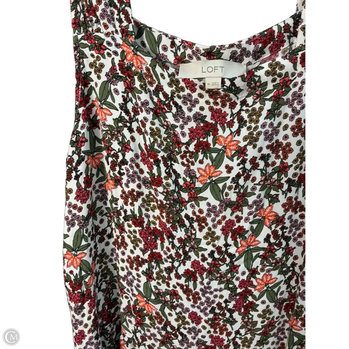 Top Sleeveless By Loft In Floral Print, Size: M