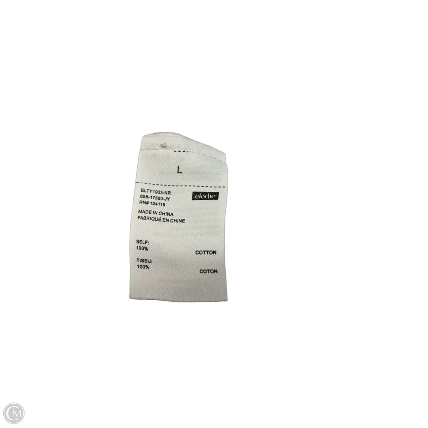 Top Sleeveless By Elodie In White, Size: L