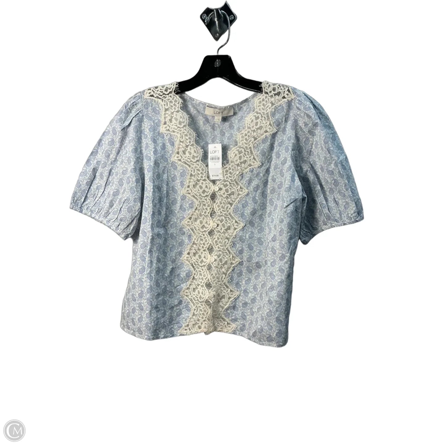 Top Short Sleeve By Loft In Blue, Size: S
