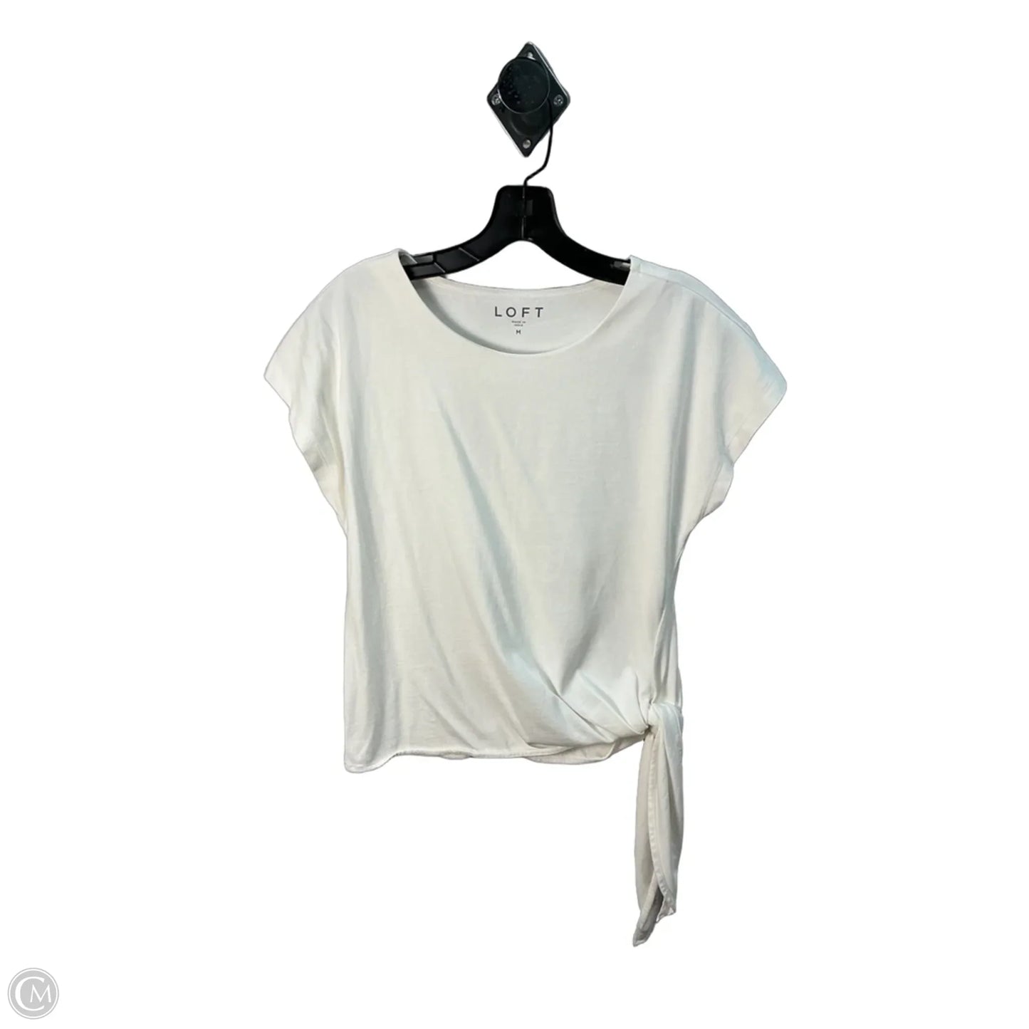 Top Short Sleeve By Loft In Cream, Size: M