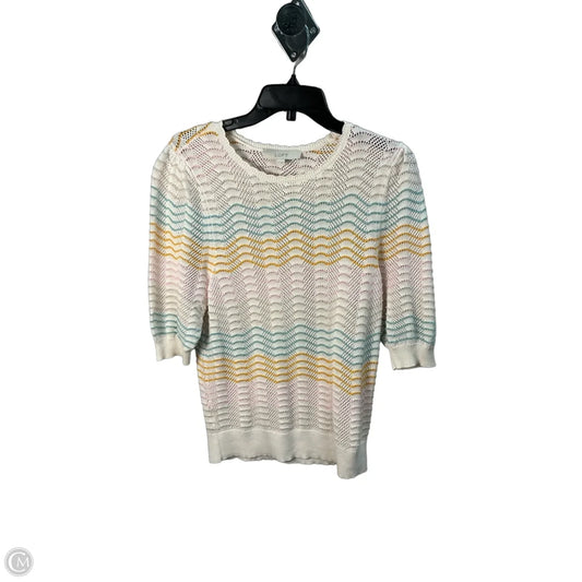 Top Short Sleeve By Loft In Cream, Size: M