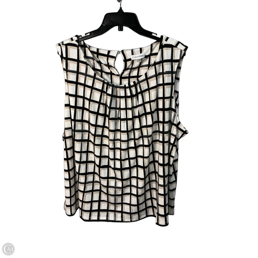 Top Sleeveless By Calvin Klein In Cream, Size: 26