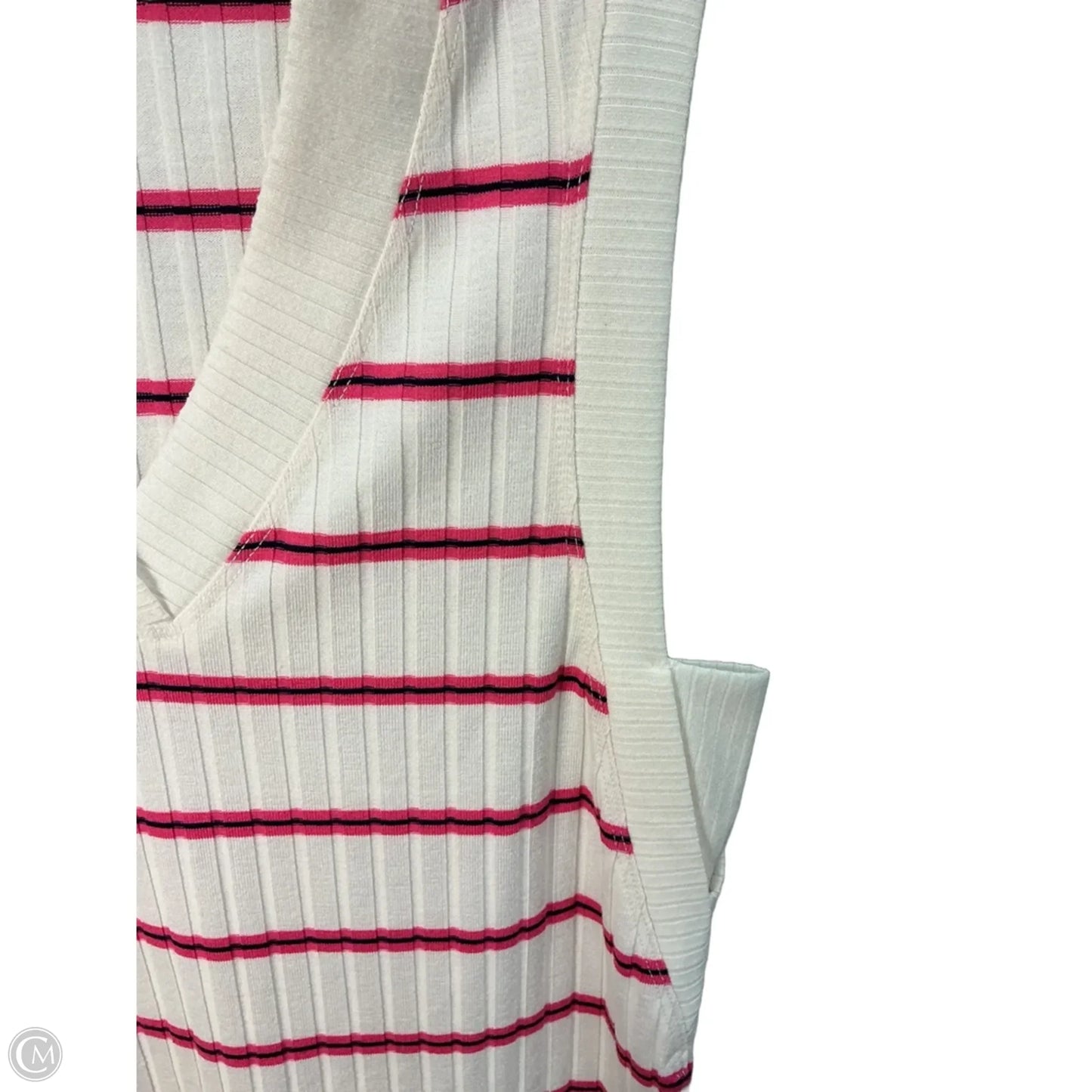 Top Sleeveless By Evereve In Cream & Pink, Size: S