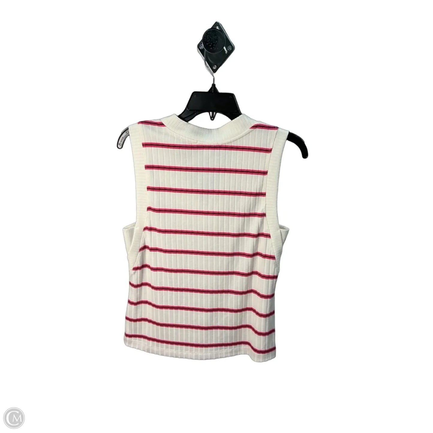 Top Sleeveless By Evereve In Cream & Pink, Size: S