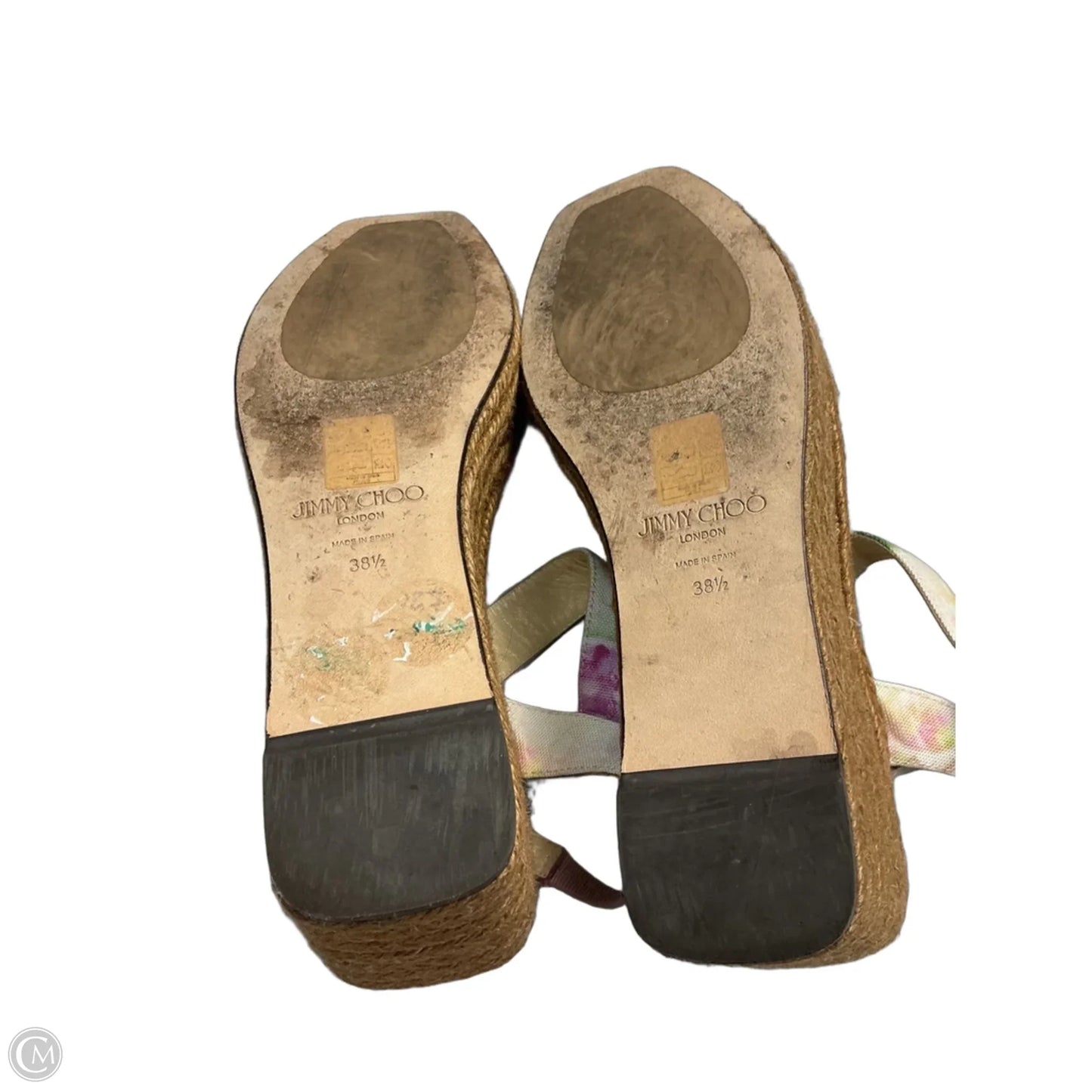Sandals Luxury Designer By Jimmy Choo In Floral Print, Size: 8.5