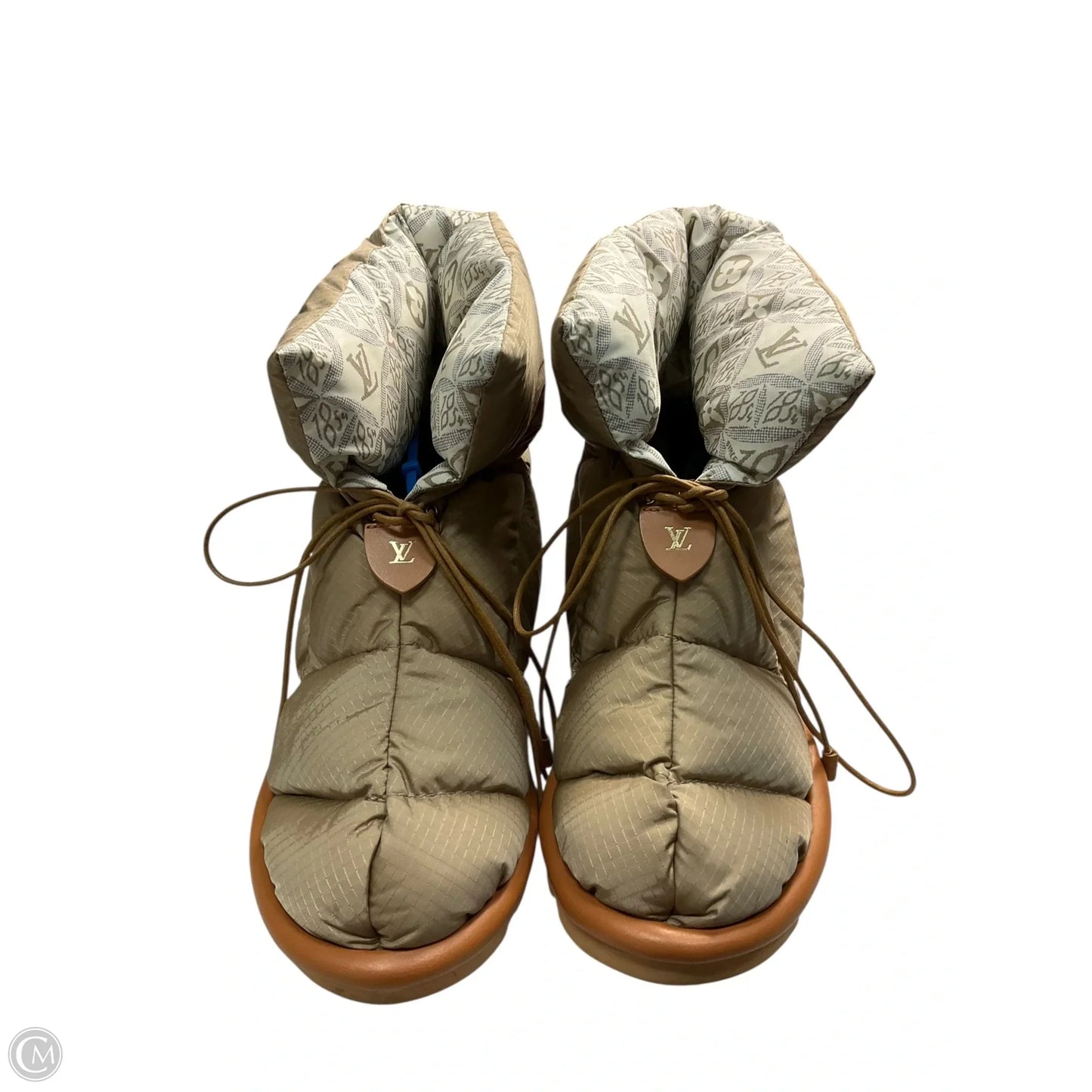 Boots Luxury Designer By Louis Vuitton In Brown, Size: 9