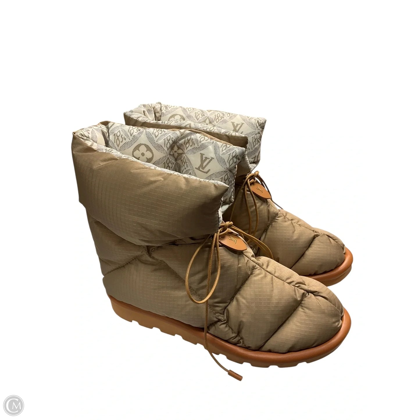 Boots Luxury Designer By Louis Vuitton In Brown, Size: 9