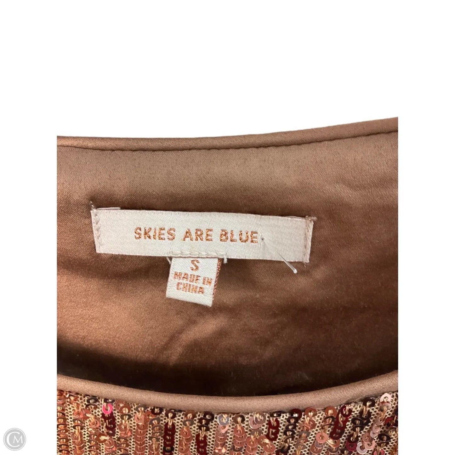 Top Short Sleeve By Skies Are Blue In Orange, Size: S