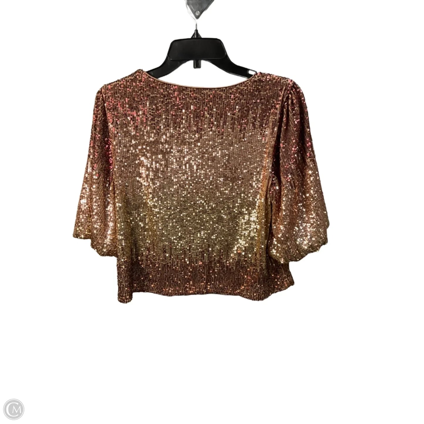 Top Short Sleeve By Skies Are Blue In Orange, Size: S