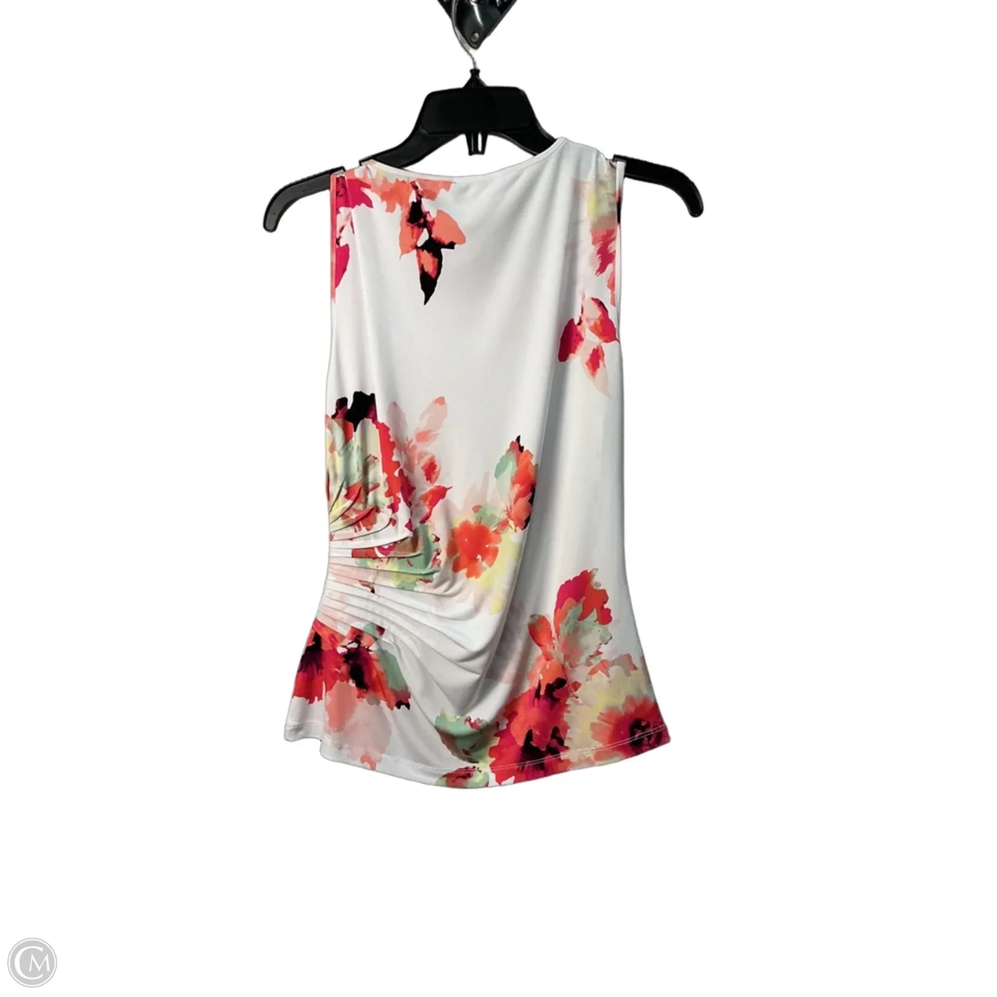 Top Sleeveless By Calvin Klein In Floral Print, Size: S
