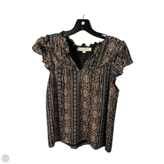 Top Sleeveless By Loft In Black, Size: M