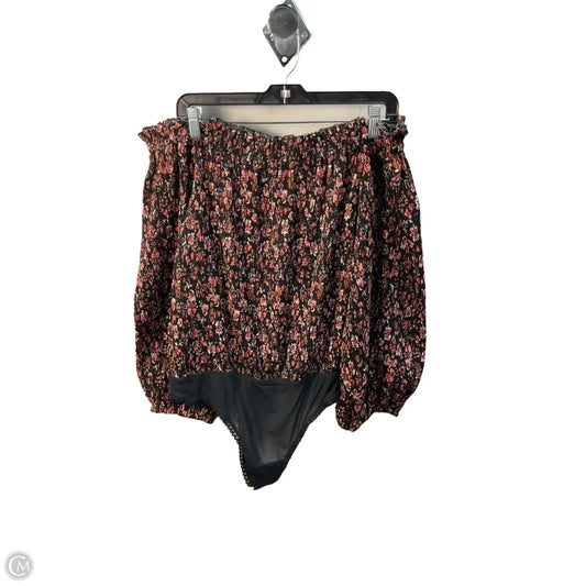 Bodysuit By Anthropologie In Black & Pink, Size: M