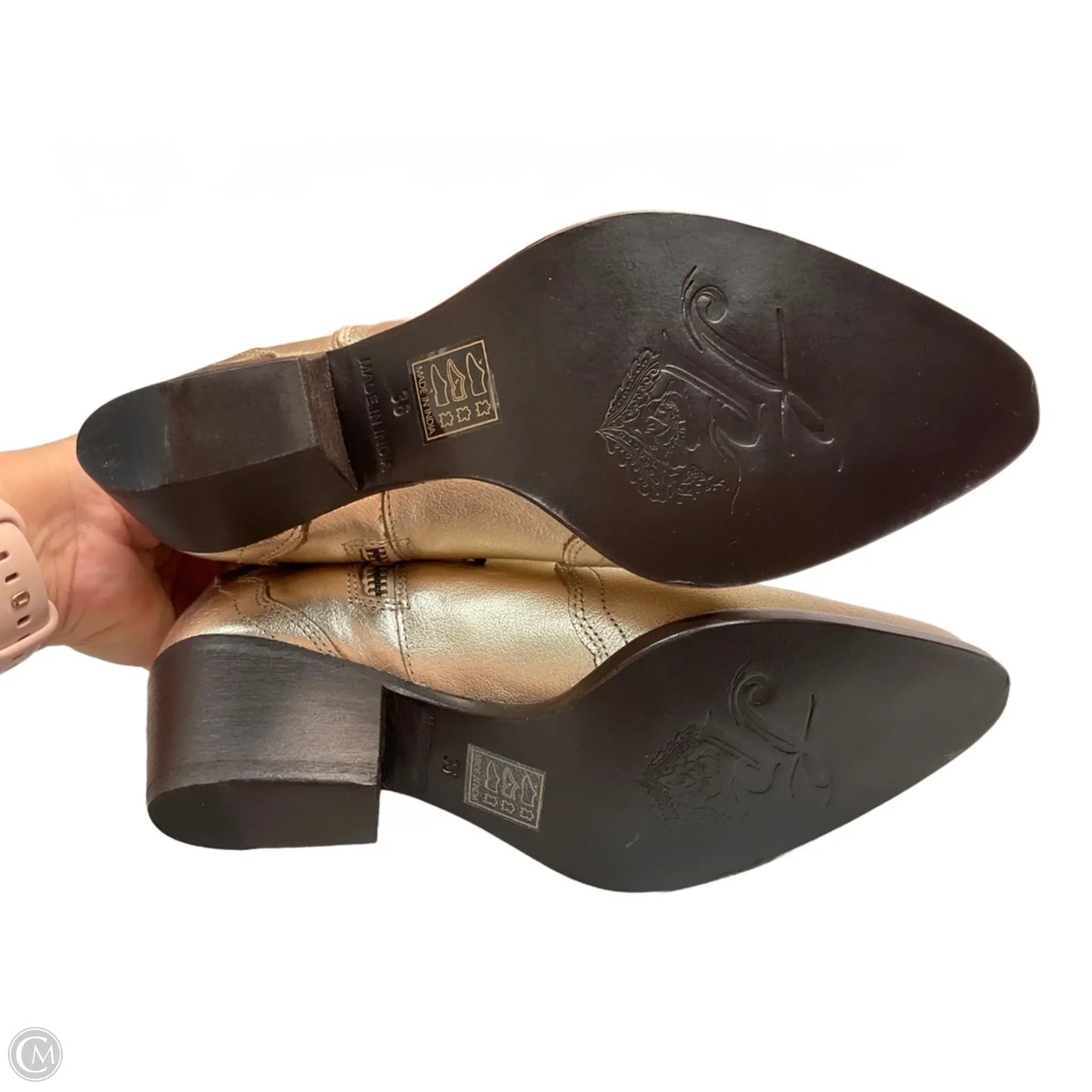 Boots Ankle Heels By Free People In Gold, Size: 6.5