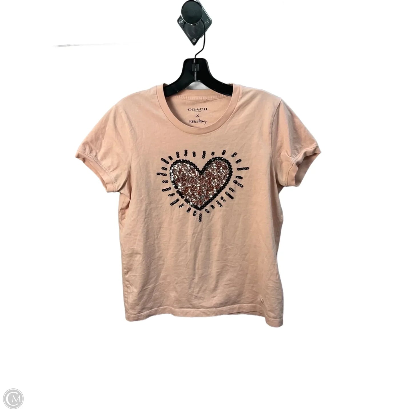 Top Short Sleeve Designer By Coach In Orange, Size: M