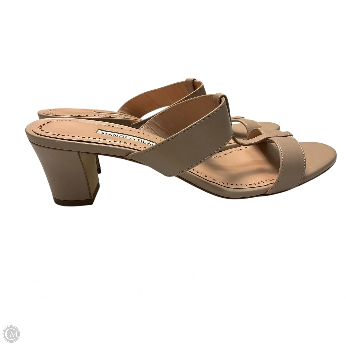 Shoes Designer By Manolo Blahnik In Cream, Size: 9