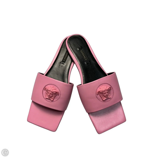 Sandals Luxury Designer By Versace In Pink, Size: 6.5