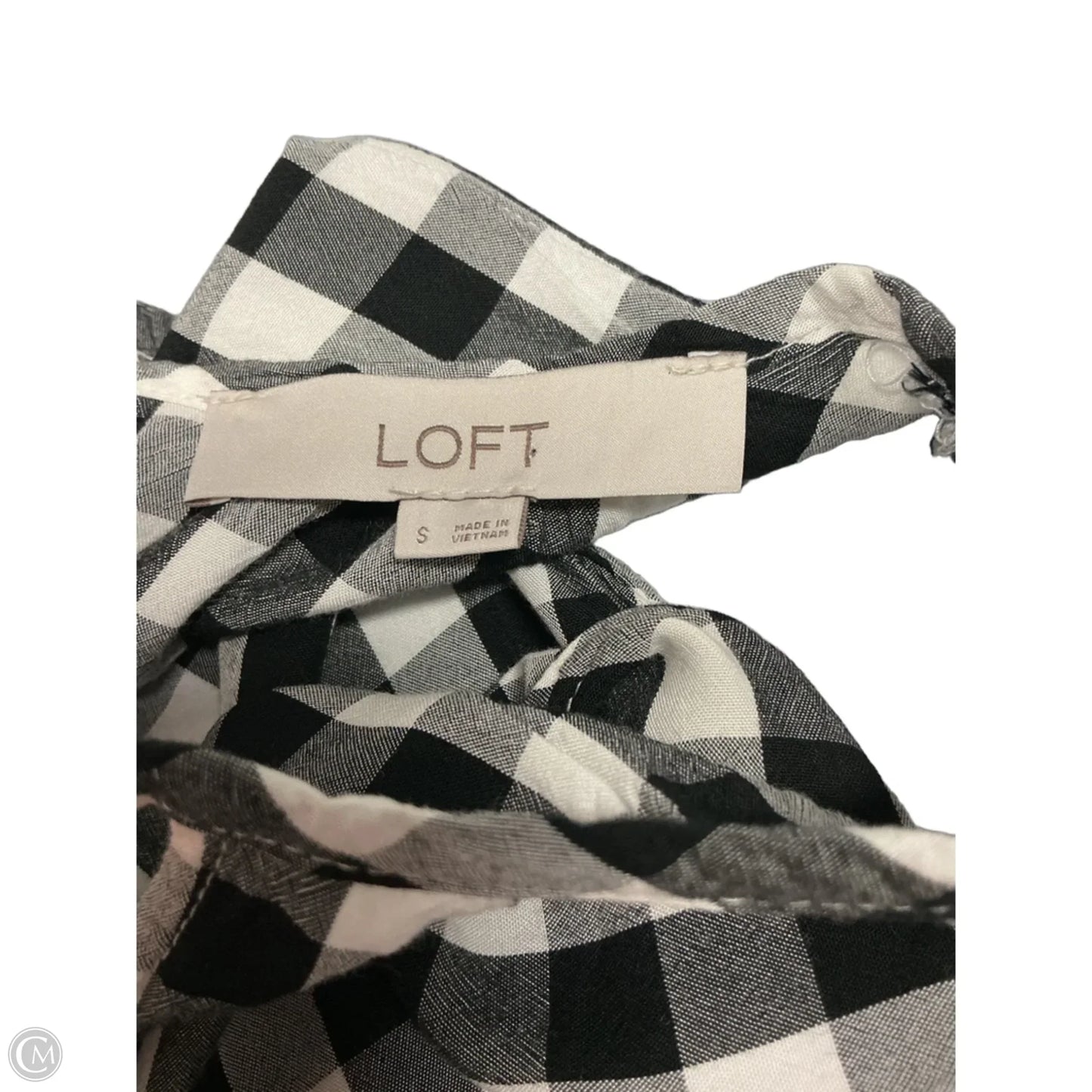 Top Sleeveless By Loft In Black & White, Size: S