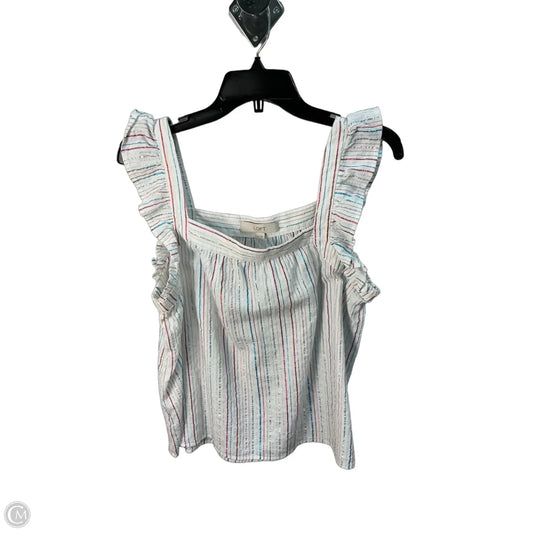 Top Sleeveless By Loft In Striped Pattern, Size: M