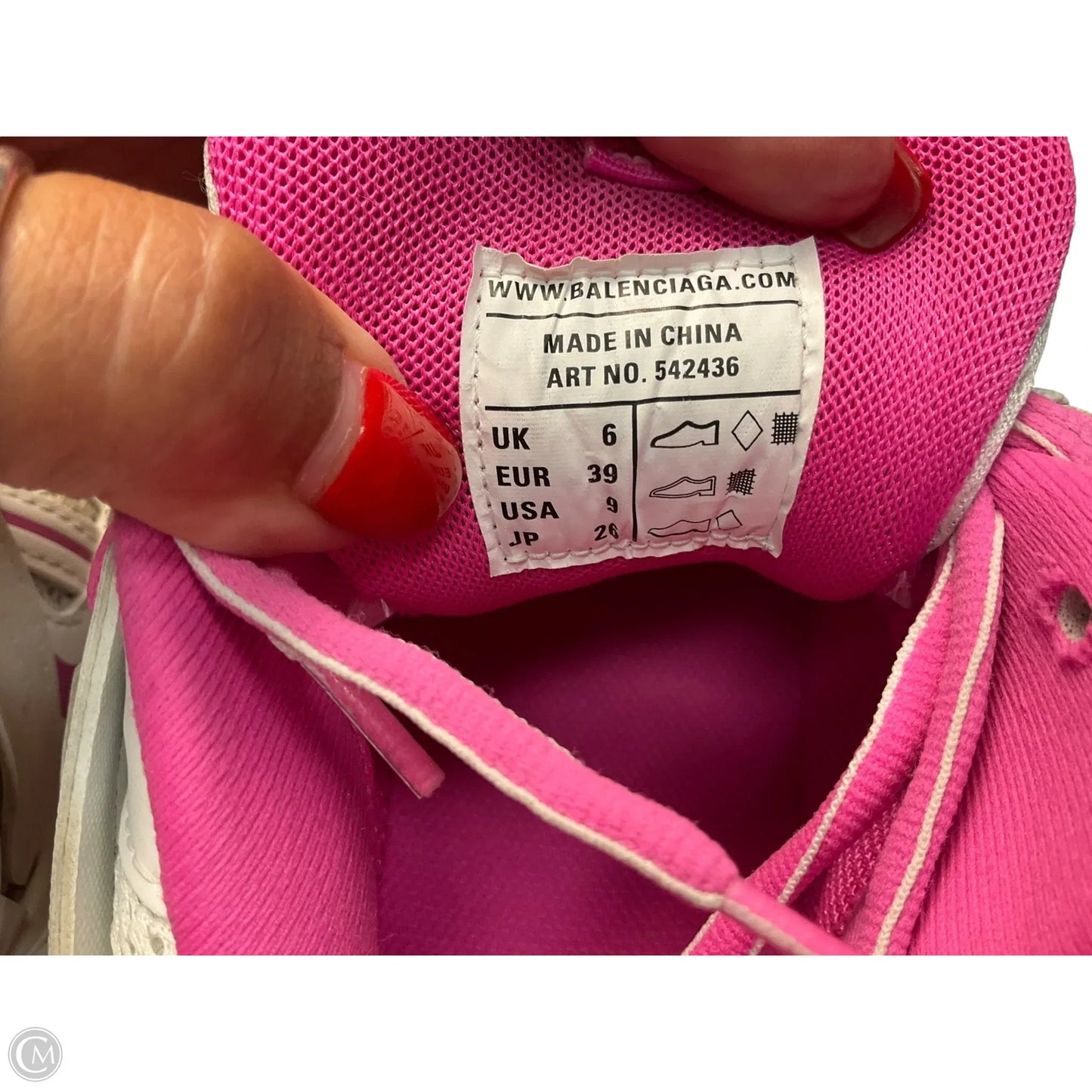 Shoes Luxury Designer By Balenciaga In Pink & White, Size: 9