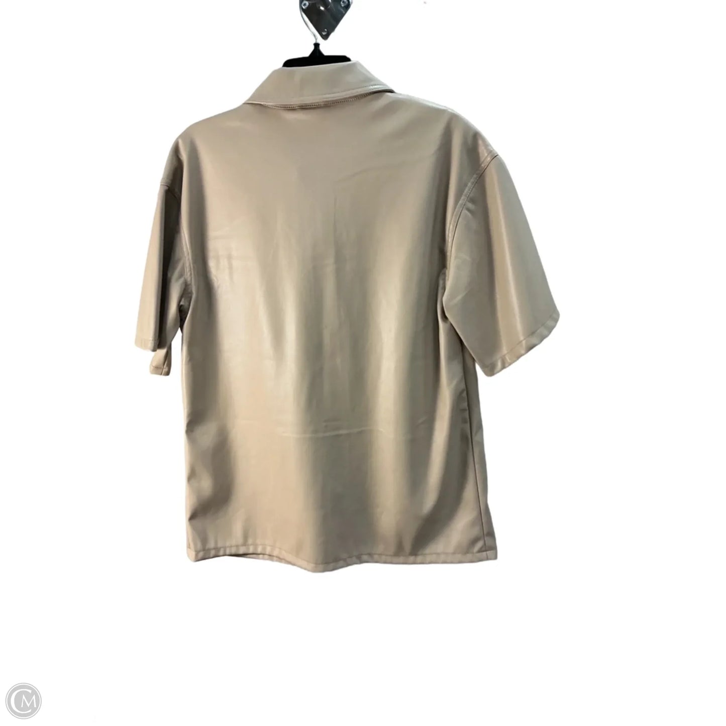 Top Short Sleeve By Topshop In Tan, Size: S