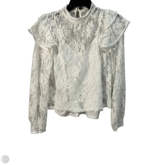 Top Long Sleeve By Express In White, Size: S