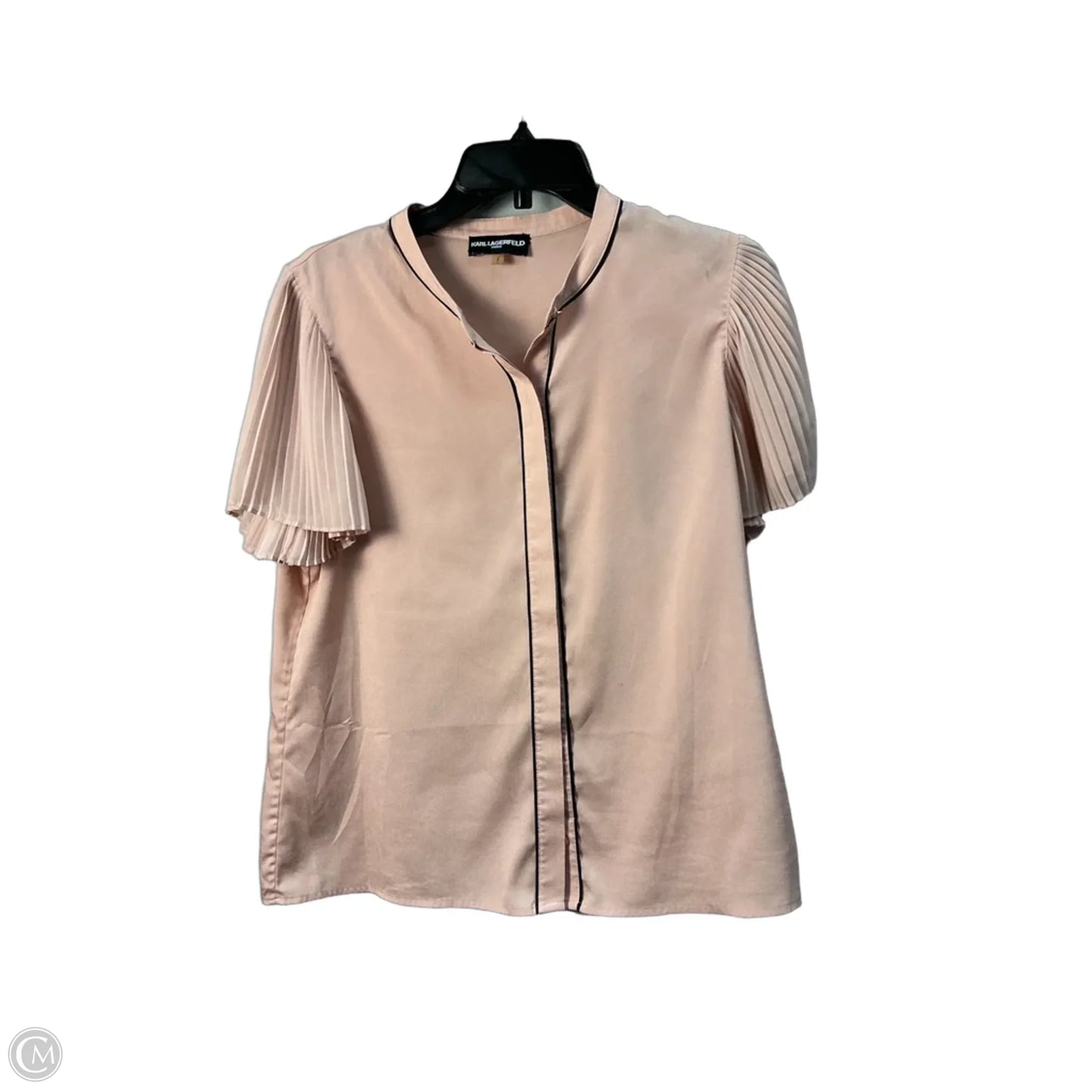 Top Short Sleeve Designer By Karl Lagerfeld In Pink, Size: M