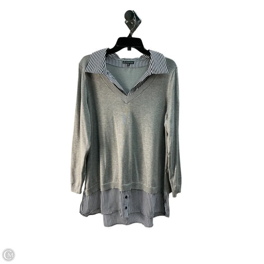 Top Long Sleeve By Adrianna Papell In Grey, Size: 16
