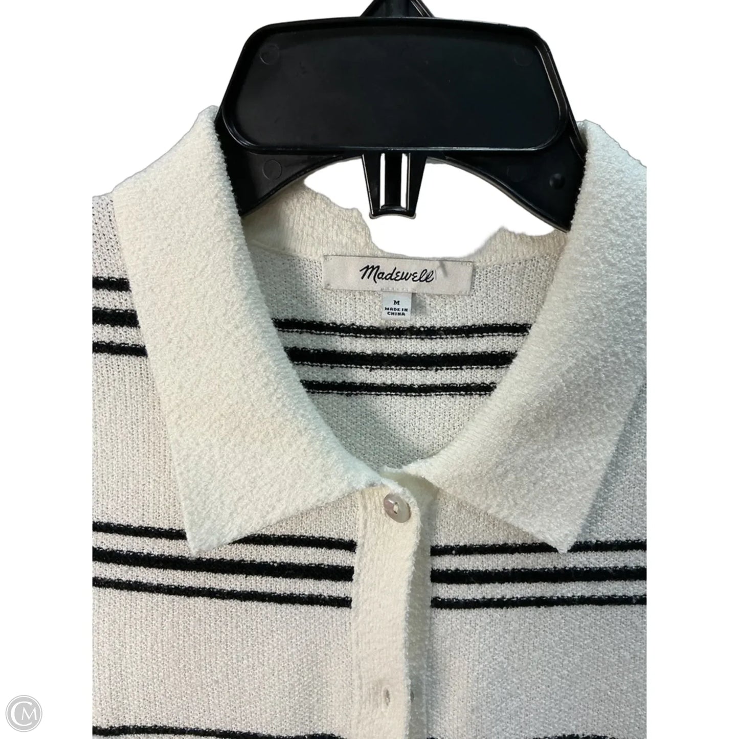 Top Short Sleeve By Madewell In Striped Pattern, Size: M