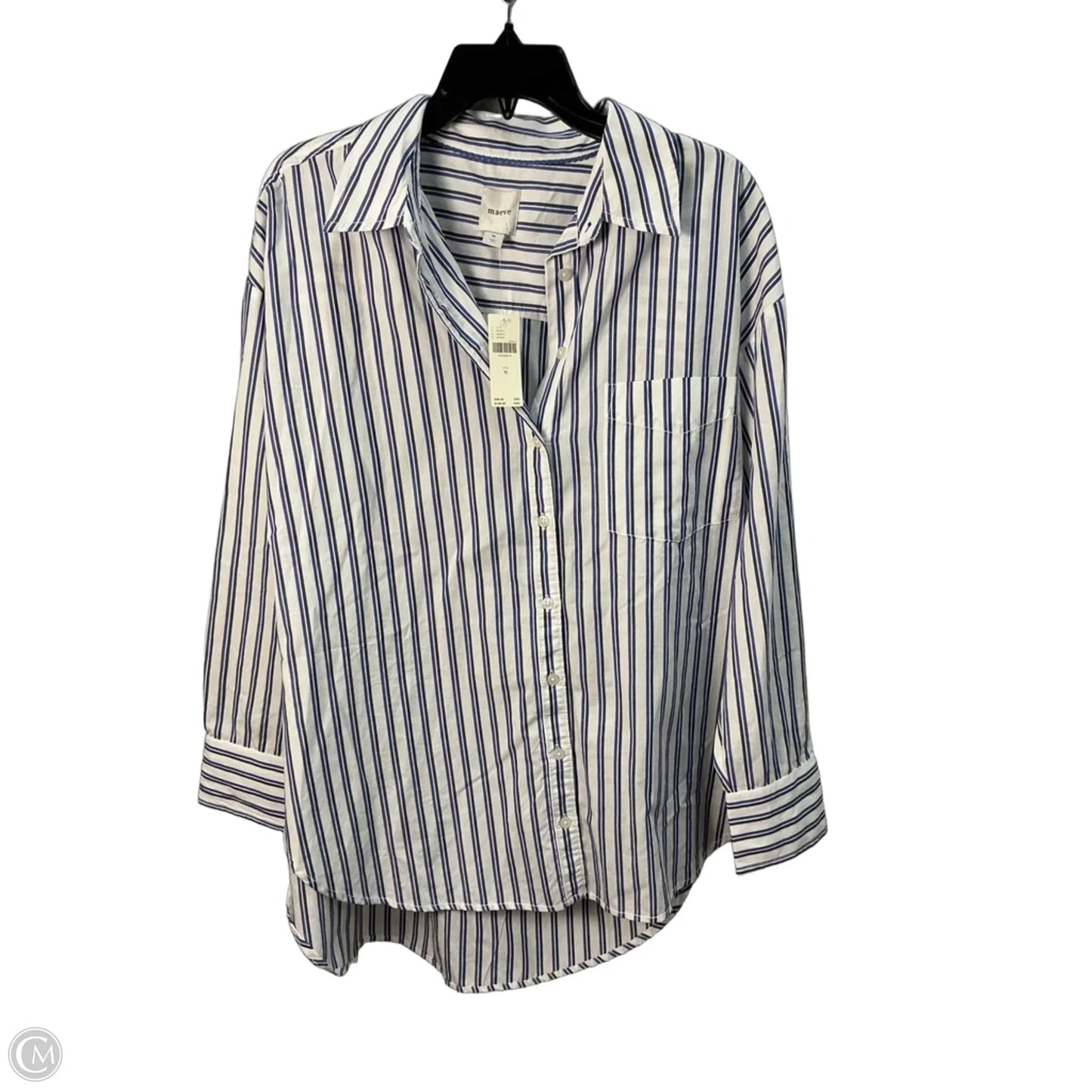 Top Long Sleeve By Maeve In Striped Pattern, Size: M