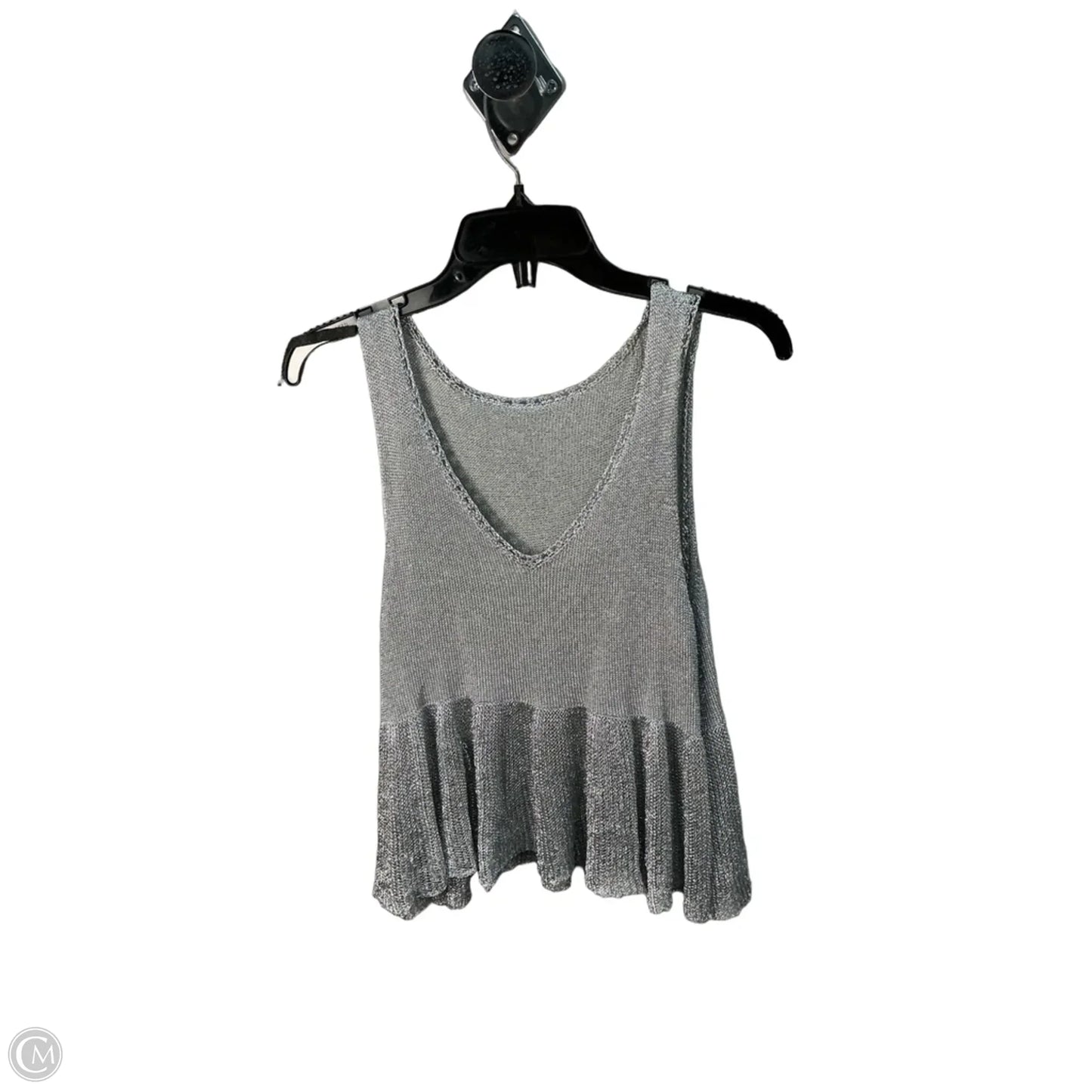 Top Sleeveless By Topshop In Silver, Size: M