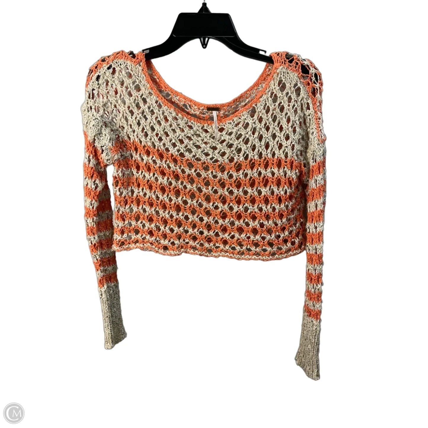 Top Long Sleeve By Free People In Orange & Tan, Size: Xs