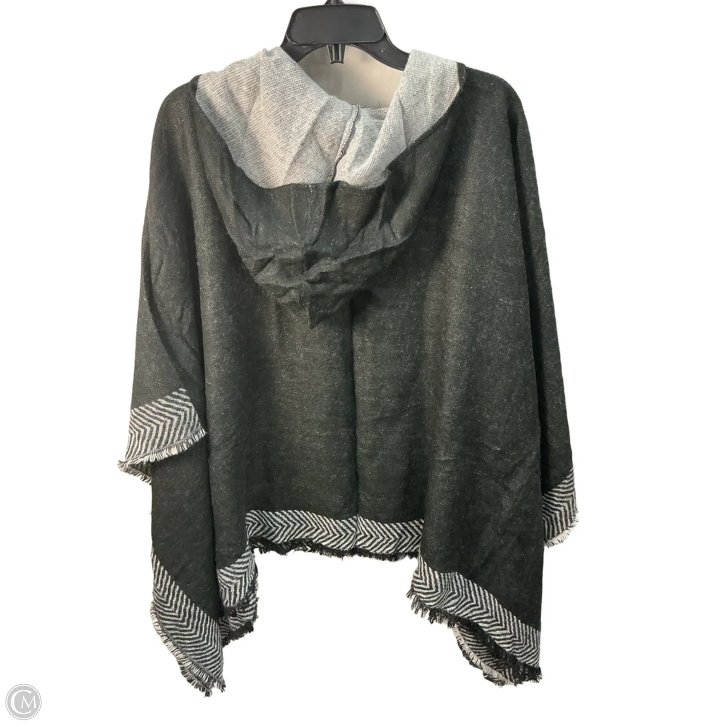 Poncho By Vince Camuto In Black & Grey, Size: Osfm