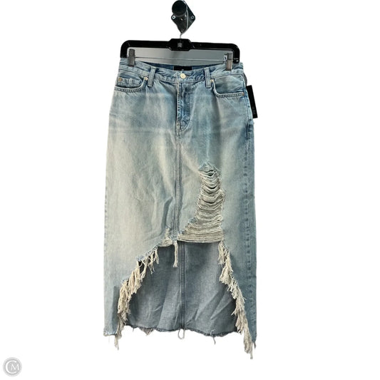 Skirt Midi By 7 For All Mankind In Blue Denim, Size: 4