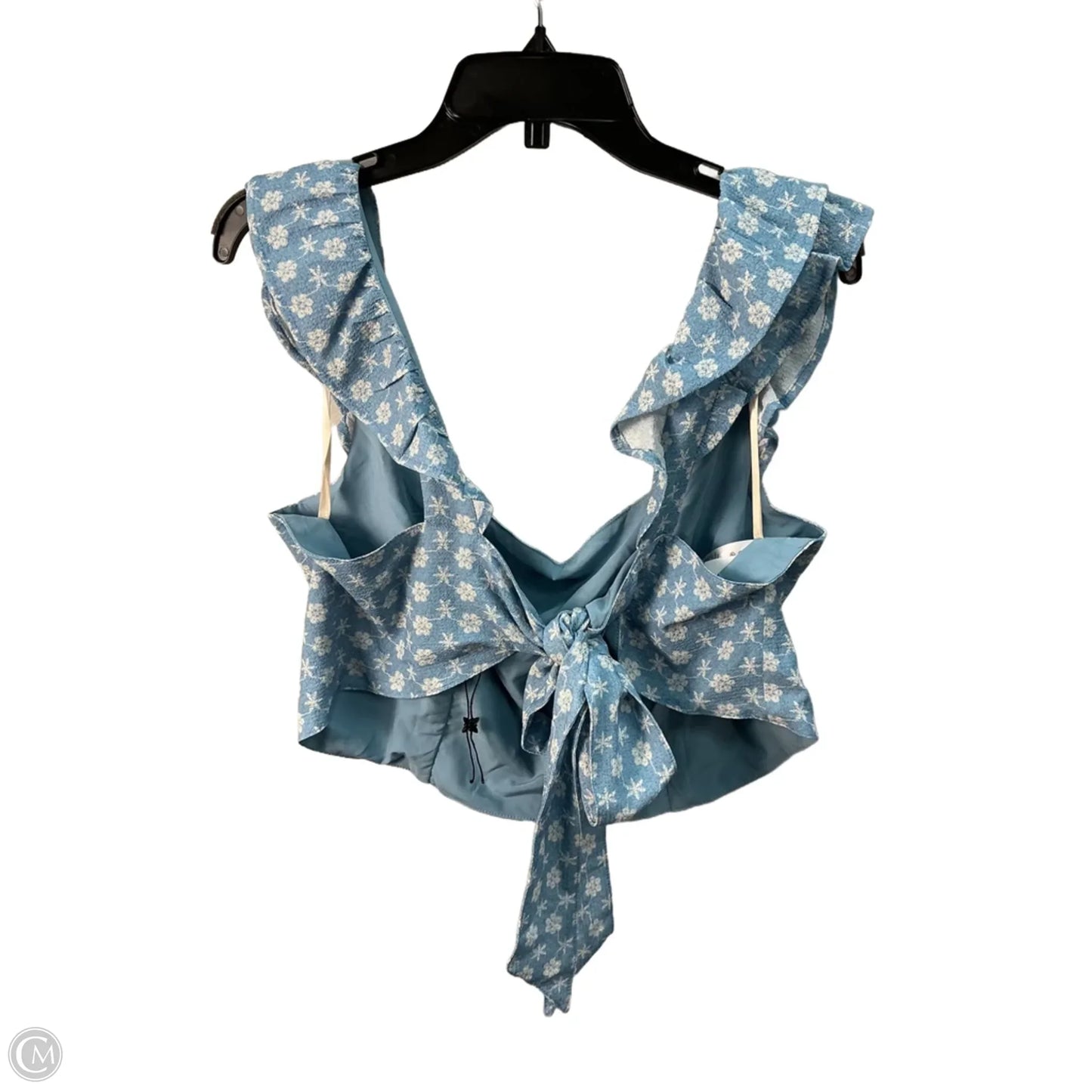 Top Sleeveless By Bcbgeneration In Blue & Cream, Size: Xl