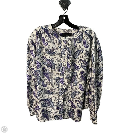 Top Long Sleeve By Lane Bryant In Purple & White, Size: L