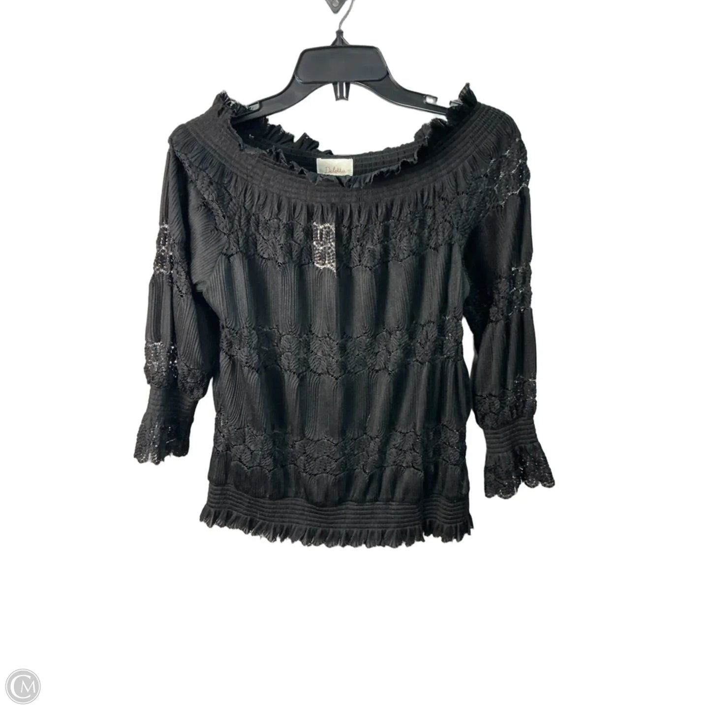 Top Long Sleeve By Anthropologie In Black, Size: M