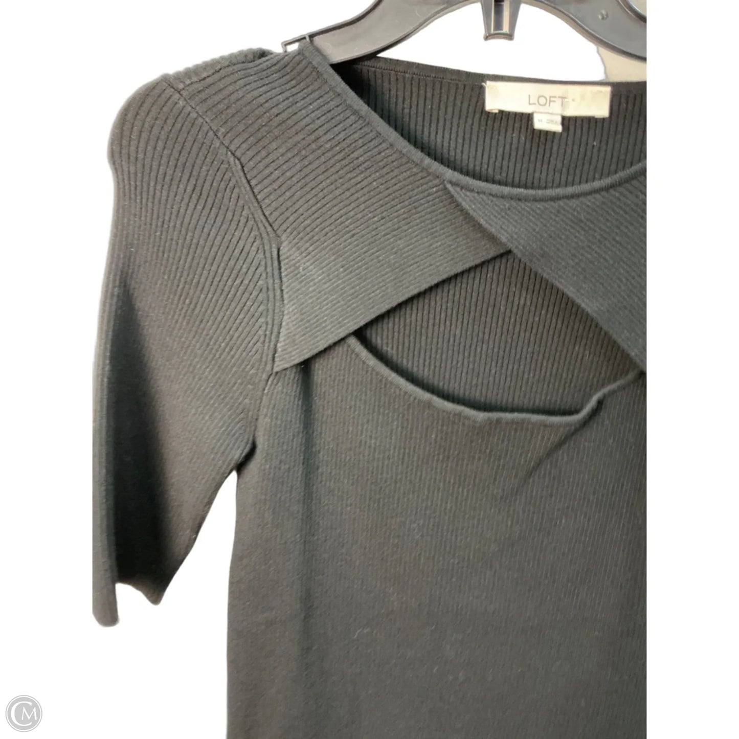 Top Short Sleeve By Loft In Black, Size: M
