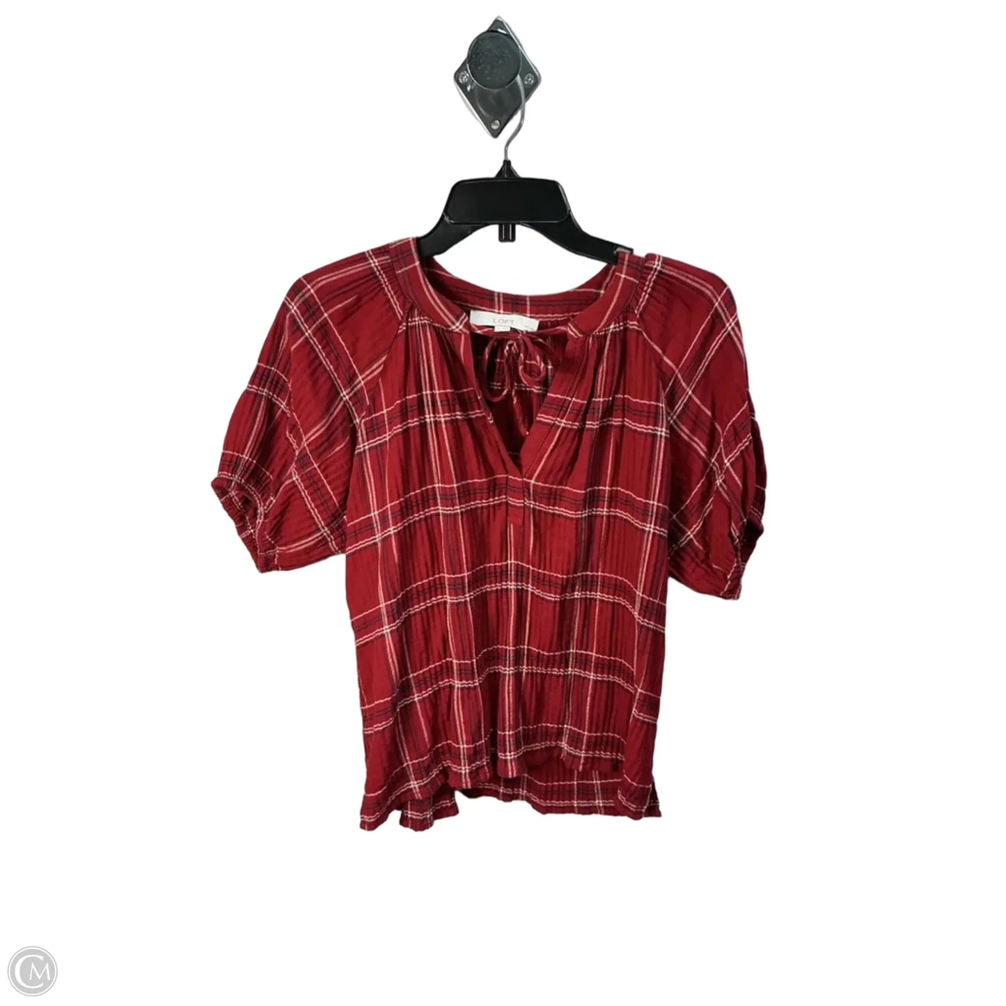Top Short Sleeve By Loft In Red, Size: Sp