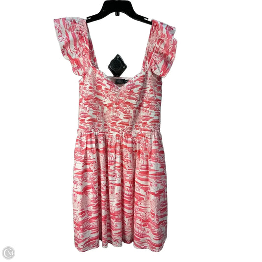 Dress Party Midi By Vineyard Vines In Pink & White, Size: M