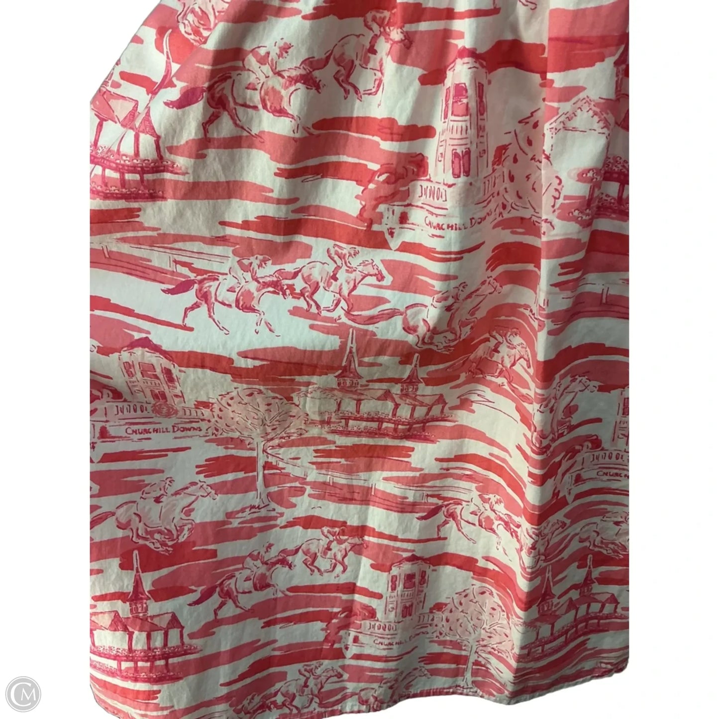 Dress Party Midi By Vineyard Vines In Pink & White, Size: M